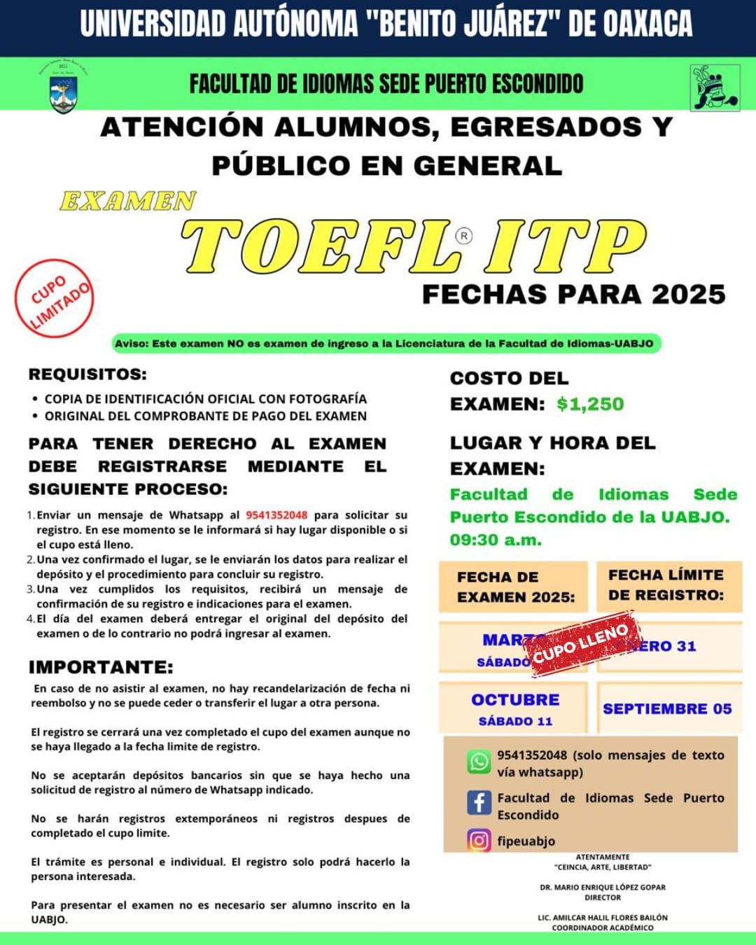 TOEFL ITP Puerto Escondido